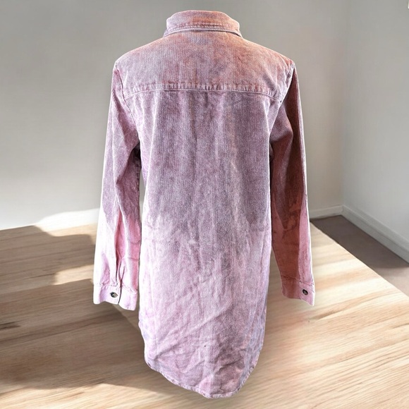 Peach Love California Womens Mauve Cord Shacket Size S Small Sm Tie Dye Corduroy - Picture 3 of 7